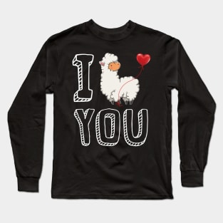 I Love You Llama Valentine Long Sleeve T-Shirt